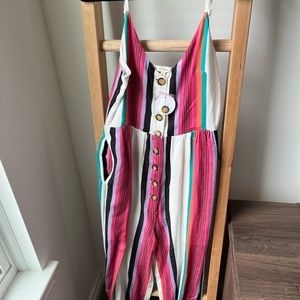 Pocketed Button Down Jumpsuit